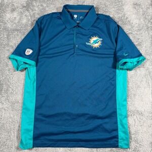 Nike Miami Dolphins NFL On Field Dri Fit Performance Polo Shirt Men Size Large